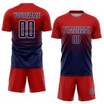 Uniform Rot Marine-Weiß Fußballtrikot Benutzerdefinierte Sublimation