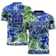Fußball Royal-White Tie Jersey Custom Dye Uniform Sublimation