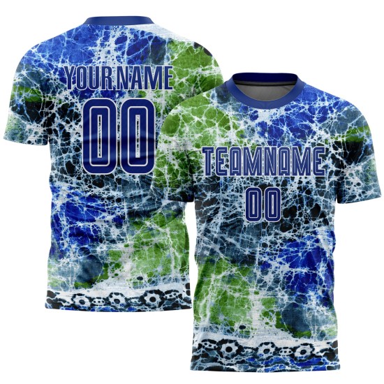 Fußball Royal-White Tie Jersey Custom Dye Uniform Sublimation