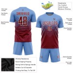 Trikot Sublimation Light Uniform Crimson-Creme Custom Soccer Blau Trikot Sublimation Light Uniform Crimson-Creme Custom Soccer Blau