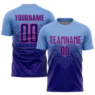 Benutzerdefinierte dunkle Uniform Lila-Rosa Hellblau Fußball Sublimation Jersey