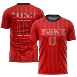 Sublimationstrikot Rot-Schwarz Uniform Fußball Custom Rot