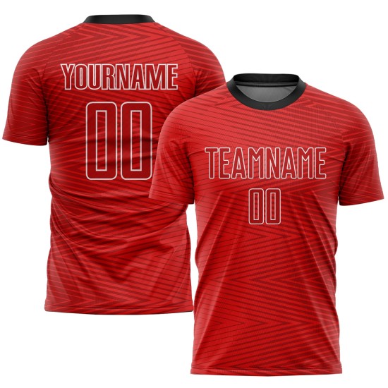 Sublimationstrikot Rot-Schwarz Uniform Fußball Custom Rot Sublimationstrikot Rot-Schwarz Uniform Fußball Custom Rot