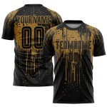 Sublimation Fußball Gold Jersey Schwarz Custom Uniform Alt Sublimation Fußball Gold Jersey Schwarz Custom Uniform Alt