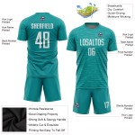 Benutzerdefinierte weiße Uniform Jersey Fußball Petrol Sublimation