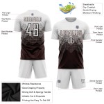 Benutzerdefinierte weiße Fußball-Trikot Uniform Sublimation braun