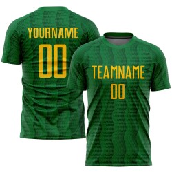 Fußballuniform Gold Grün Trikot Kelly Sublimation Custom