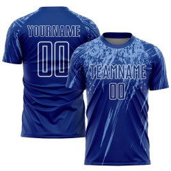 Sublimationstrikot Custom Uniform Hellkönigsblau-Weiß