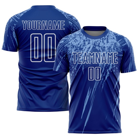 Sublimationstrikot Custom Uniform Hellkönigsblau-Weiß