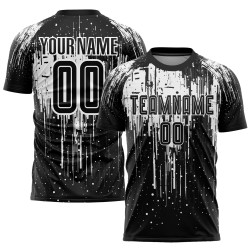 Uniform Trikot Schwarz Fußball Sublimation Weiß Custom