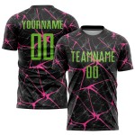 Fußball Sublimation Uniform Schwarz Grün-Pink Custom Jersey Neon