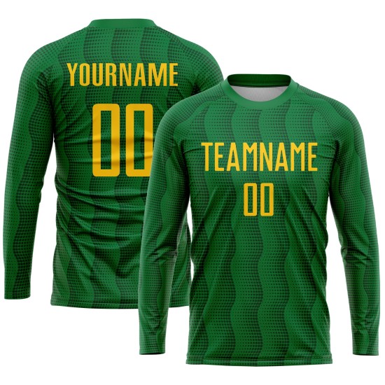 Fußballuniform Gold Grün Trikot Kelly Sublimation Custom Fußballuniform Gold Grün Trikot Kelly Sublimation Custom