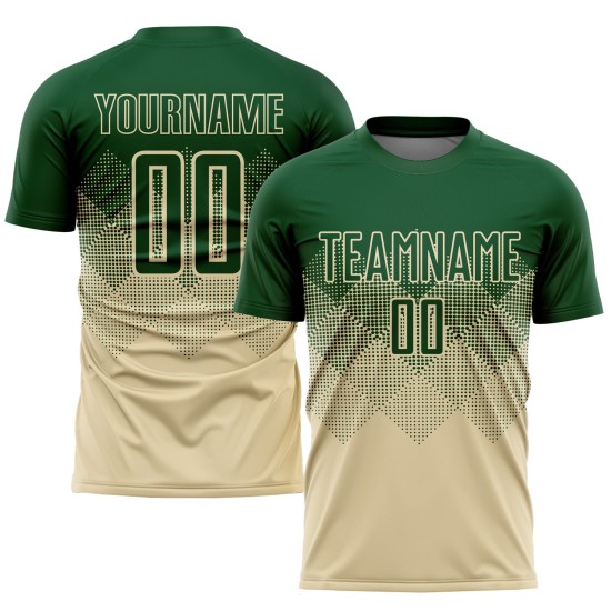 Sublimation Fußball Creme Grün Jersey Custom Uniform Sublimation Fußball Creme Grün Jersey Custom Uniform