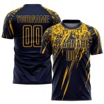Fußballtrikot Gelb Benutzerdefinierte Sublimation Uniform Navy
