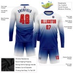 Jersey Langarm Fade Uniform Rot-Royal Custom Weiß Sublimation Fußball Mode Jersey Langarm Fade Uniform Rot-Royal Custom Weiß Sublimation Fußball Mode