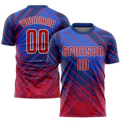 Benutzerdefinierte Fußball Rot-Weiß Sublimation Uniform Trikot Royal