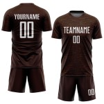 Weißes einheitliches Fußballtrikot, benutzerdefiniertes braunes Sublimationstrikot
