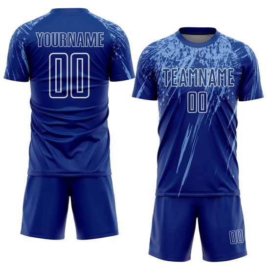 Sublimationstrikot Custom Uniform Hellkönigsblau-Weiß