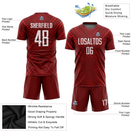 Uniform Weiß Trikot Benutzerdefinierte Rot Sublimation Fußball Uniform Weiß Trikot Benutzerdefinierte Rot Sublimation Fußball