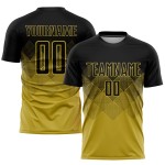 Jersey Custom Old Soccer Gold Uniform Sublimation Schwarz