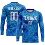 Benutzerdefinierte Sublimation Uniform Fußballtrikot Weiß-Königsblau Benutzerdefinierte Sublimation Uniform Fußballtrikot Weiß-Königsblau