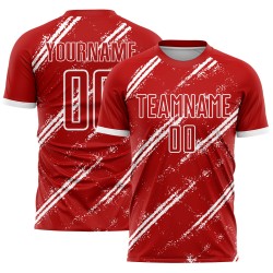 Benutzerdefinierte weiße Fußball-rote Trikotuniform Sublimation