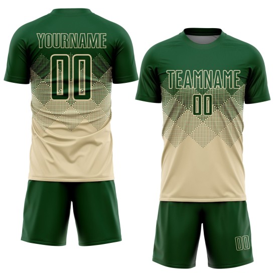 Sublimation Fußball Creme Grün Jersey Custom Uniform Sublimation Fußball Creme Grün Jersey Custom Uniform
