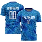 Benutzerdefinierte Sublimation Uniform Fußballtrikot Weiß-Königsblau Benutzerdefinierte Sublimation Uniform Fußballtrikot Weiß-Königsblau